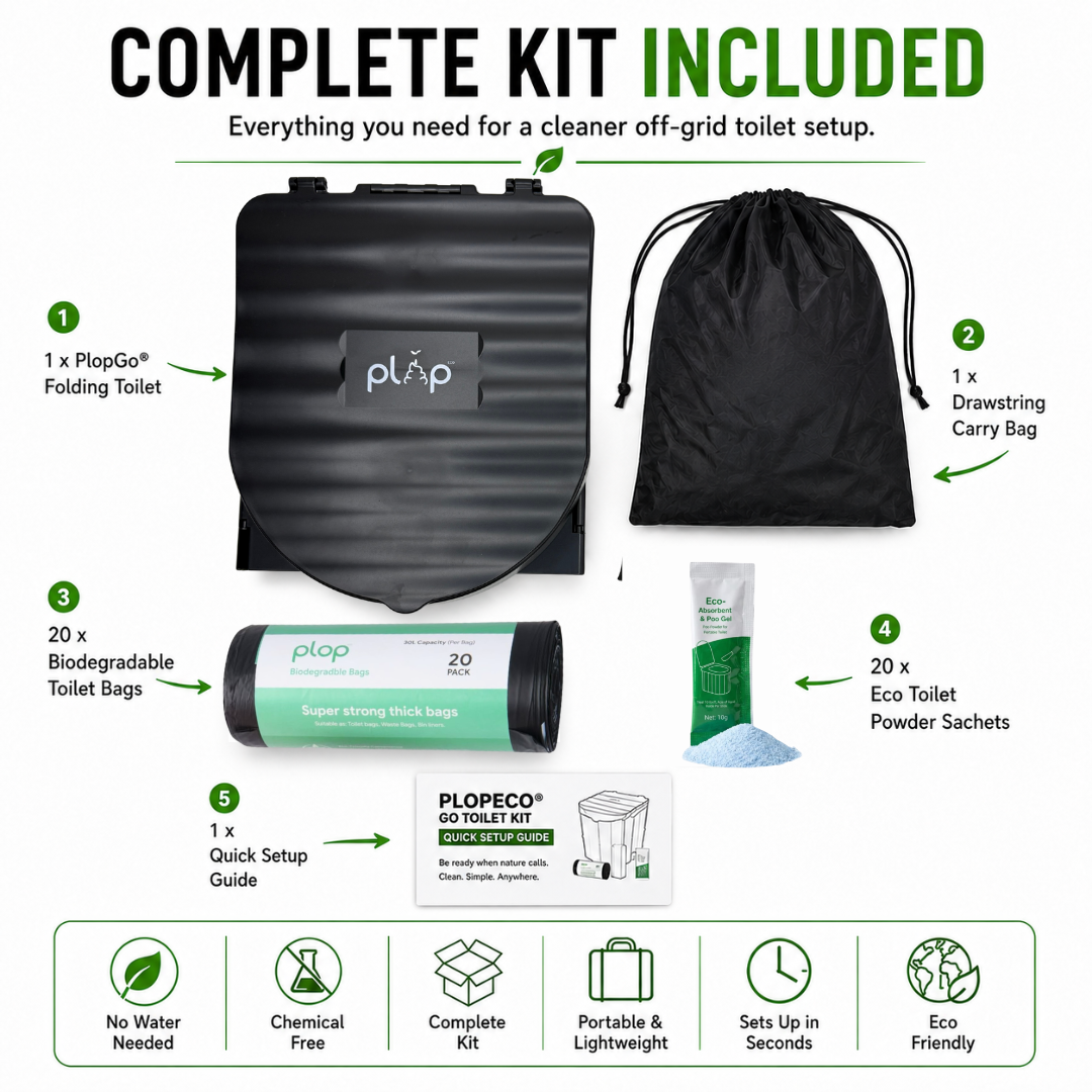 PlopEco® Go Portable Camping Toilet Kit