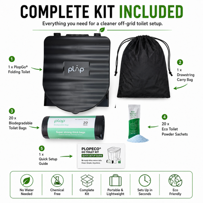PlopEco® Go Portable Camping Toilet Kit