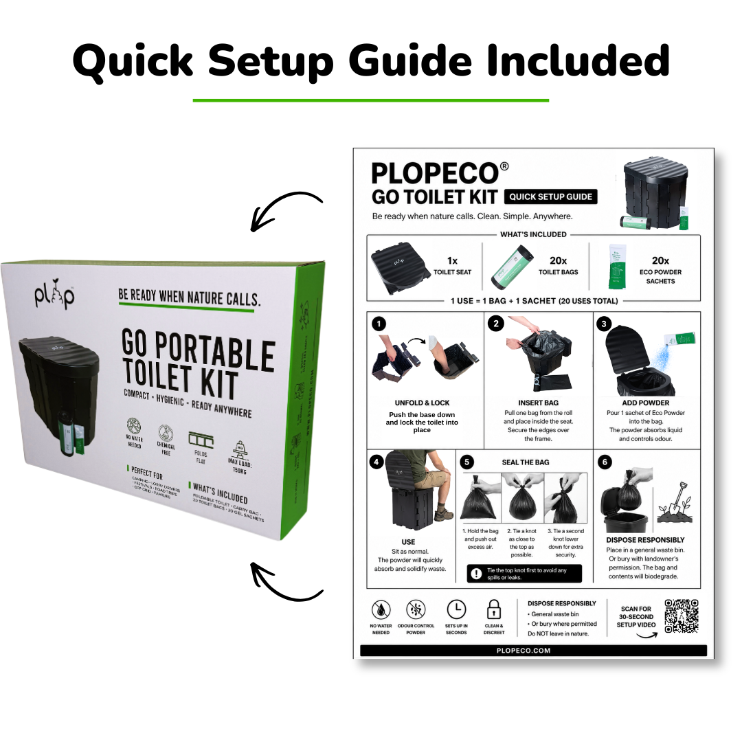 PlopEco® Go Portable Camping Toilet Kit