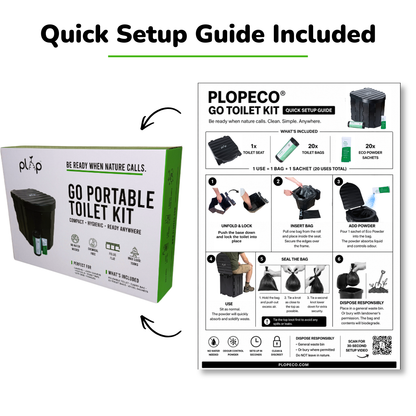 PlopEco® Go Portable Camping Toilet Kit